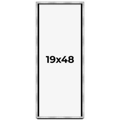 19x48 Shadow Box Frame Silver | 1.375 Inches Deep Real Wood