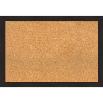 Furniture Espresso Narrow Framed Cork Bulletin Memo Board
