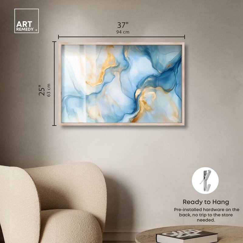Blue Veined Gold Shadowbox by Art Remedy