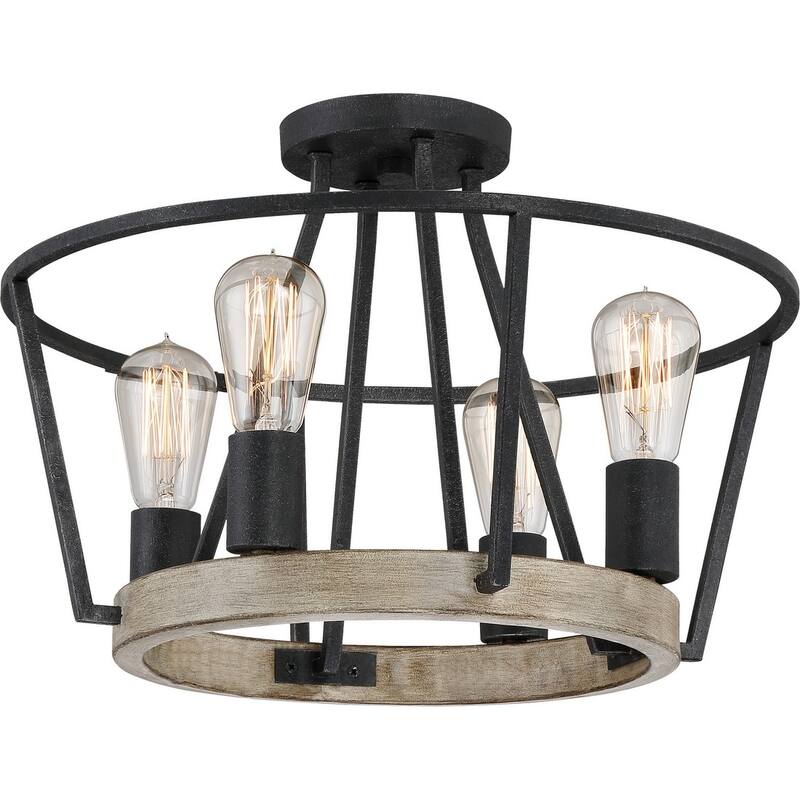 Brockton 4-Light Semi-Flush Mount in Grey Ash