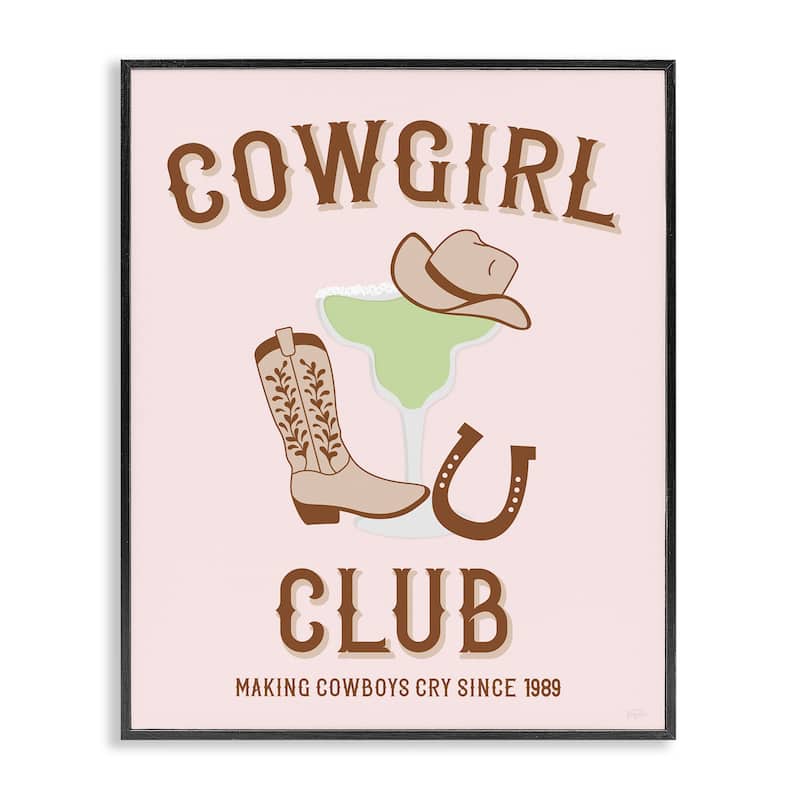 Stupell Cowgirl Club Accessories Framed Giclee Art Design By Natalie Carpentieri - 11 x 14 - Black