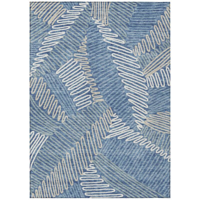 HomeRoots Floral Transitional Rectangle Outdoor Rug