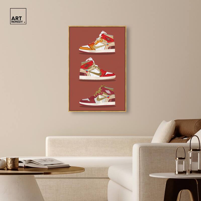 Sneaker Lineup Red Canvas by Art Remedy