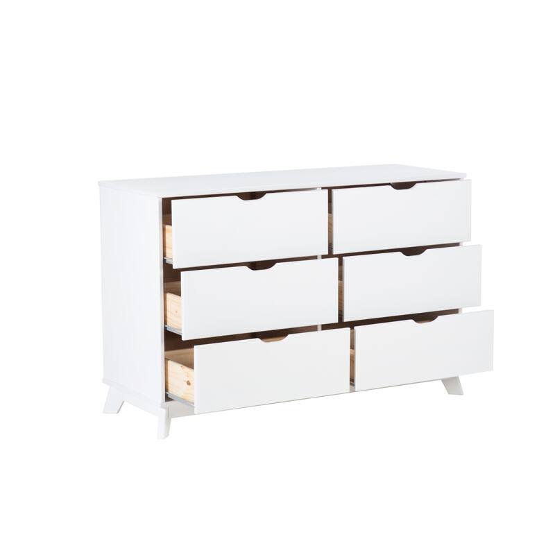 Purcell 4-Piece Bedroom Set with 6-Drawer Dresser and 2 Nightstands
