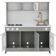 preview thumbnail 5 of 6, Teamson Kids - Little Chef Berlin Modern Play Kitchen - Grey / White