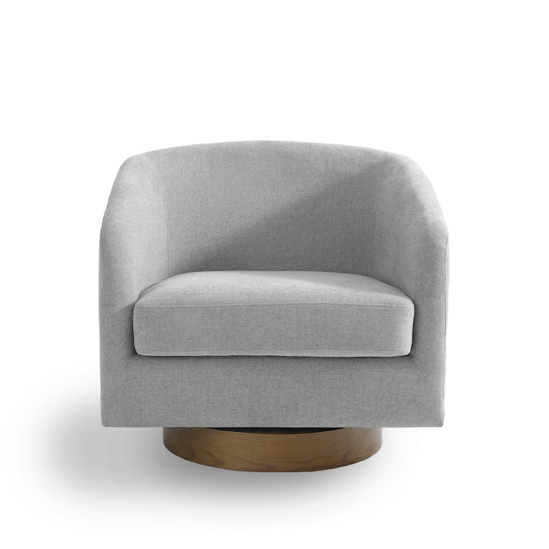 2 Set Modern Wide Round Swivel Accent Barrel Chairs