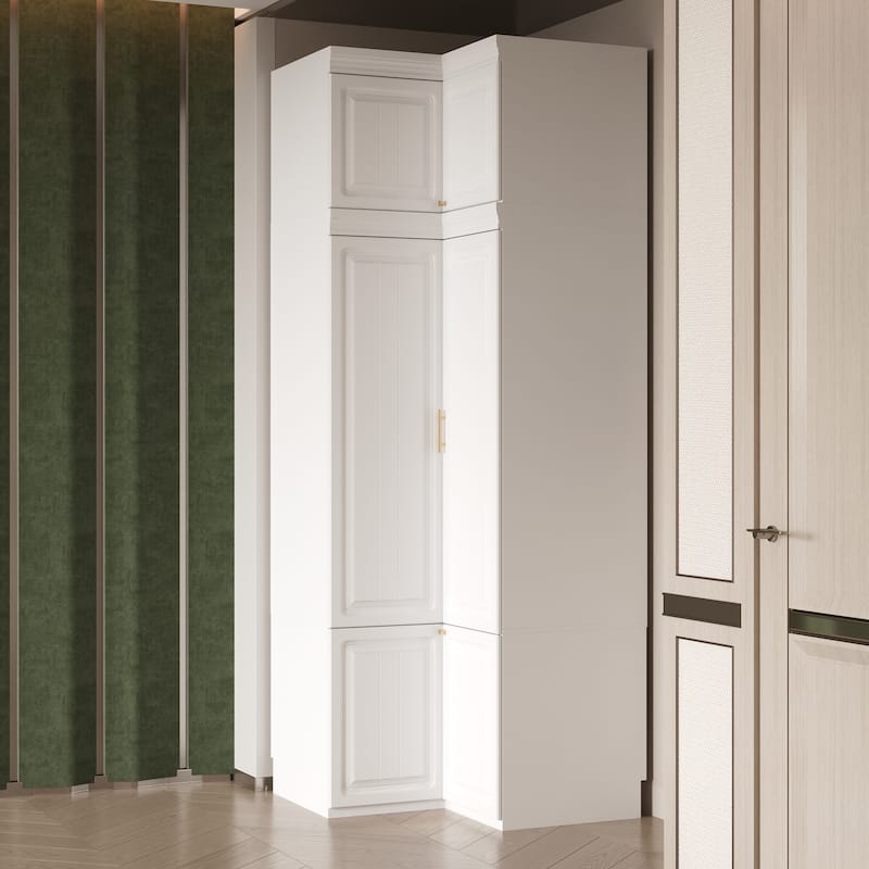 93.9"H/74.2"H Armoires Wardrobe Closet Cabinet Hanging Drawers Storage