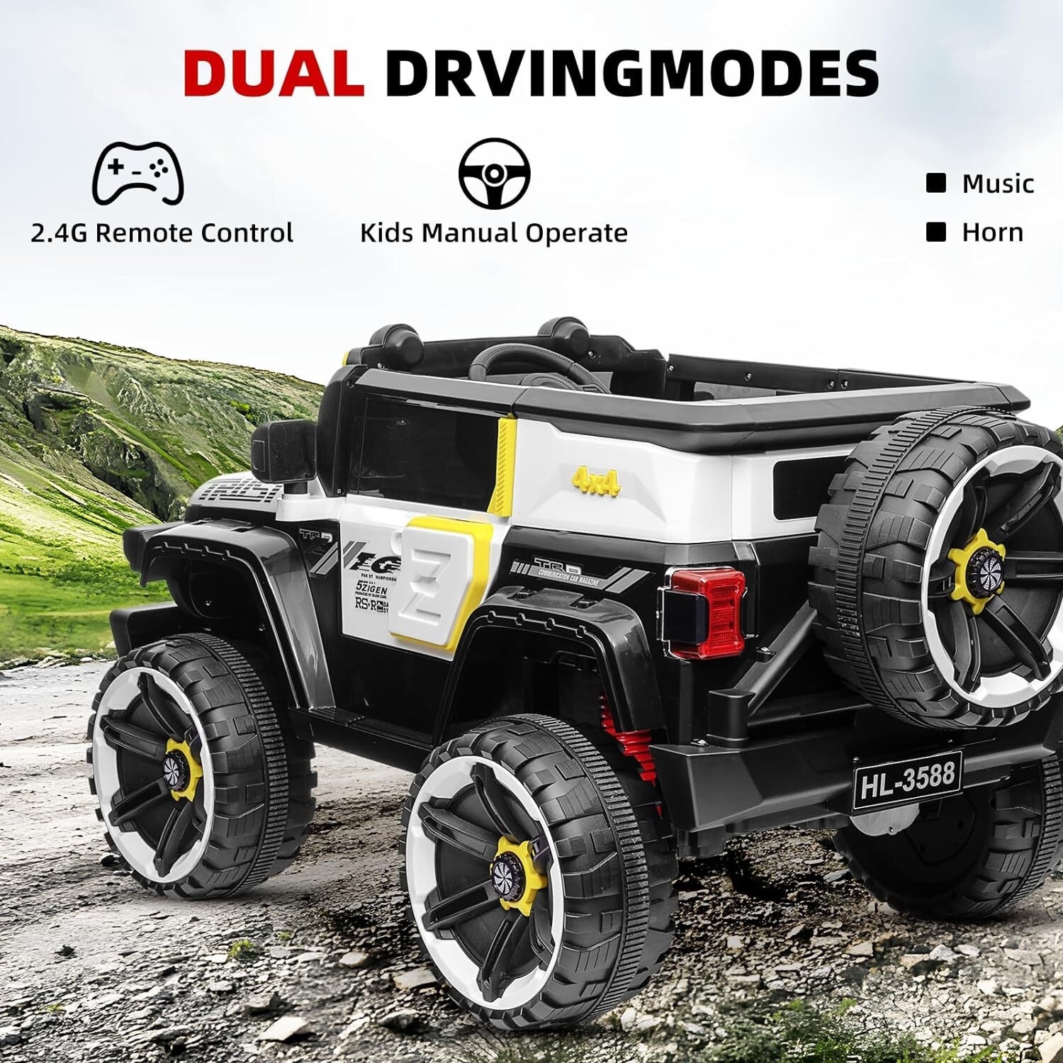 Truck Car 24V Kids Ride On w/Parent Remote Control