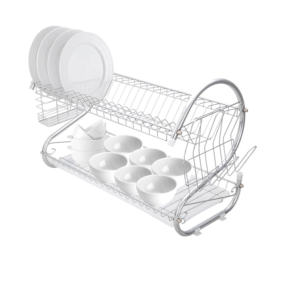 Dish Drying Rack, Detachable 2 Tier Dish Racks for