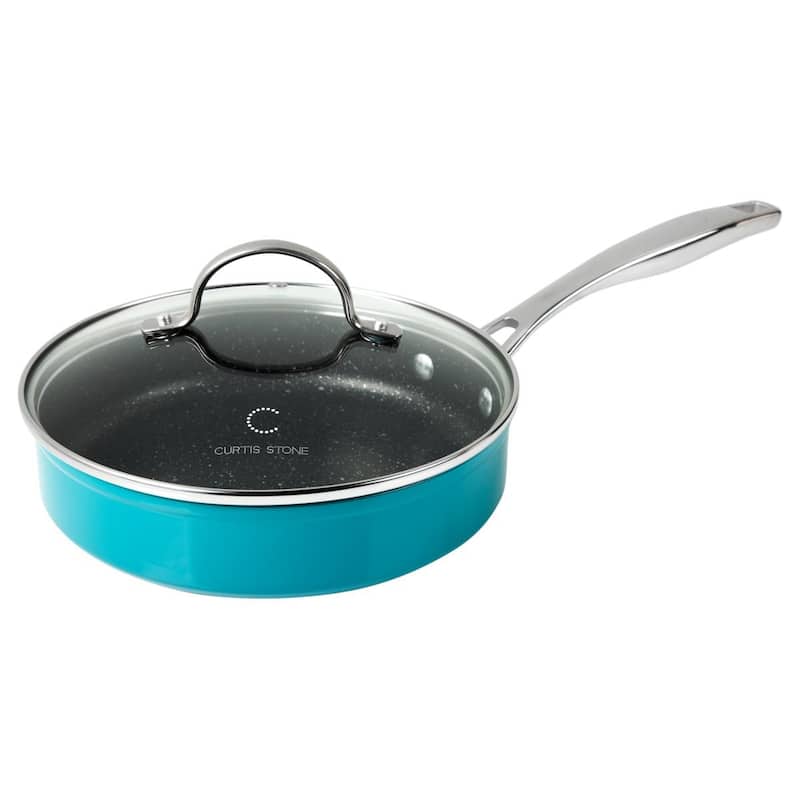 Curtis Stone 8" Sauté Pan with Lid Refurbished - Turquoise
