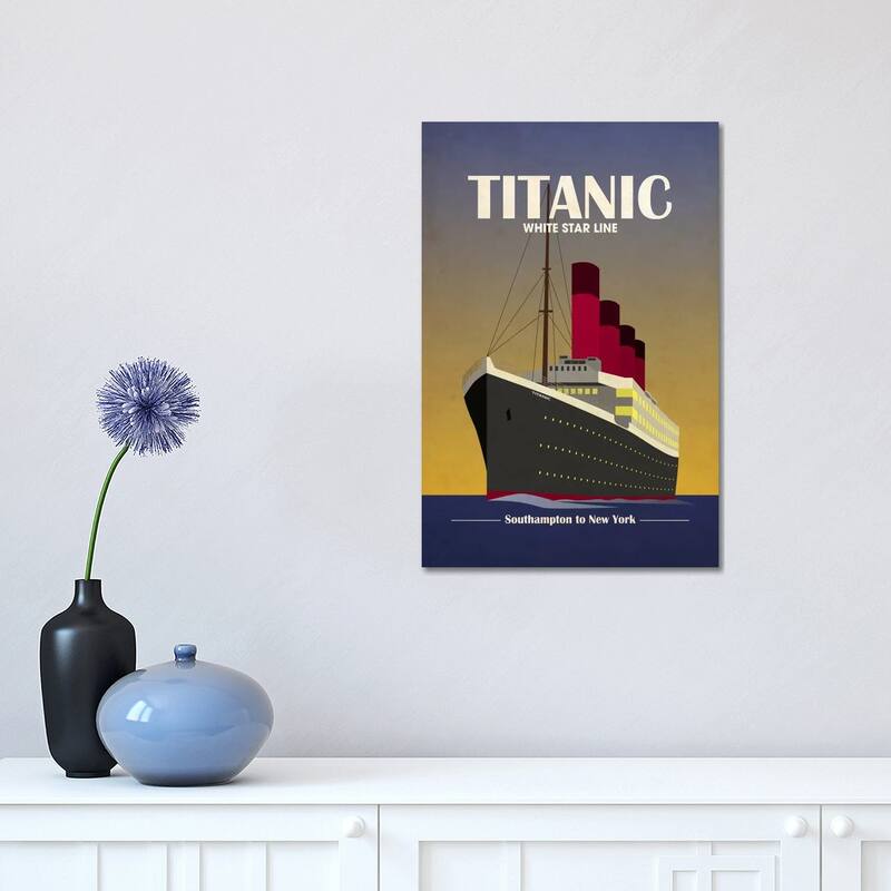 iCanvas "Titanic Ocean Liner Art Deco" by Michael Tompsett Canvas Print - 18x12x1.5