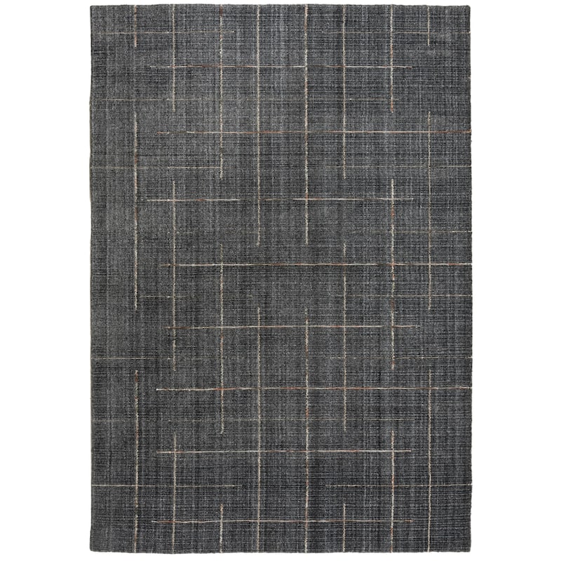 Alora Decor Chic Hand Loomed Abstract Lined Rug - 9'6 x 13'6 - Charcoal