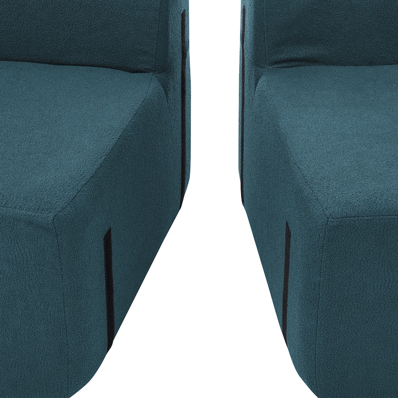 GDFStudio - Ami Curved Compressed Modular Sectional Sofa in Lamb's Wool Fabric
