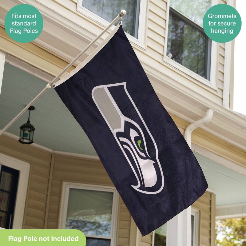 Seattle Seahawks Single Sided Flag w/ 2 Grommets, 3'x5'