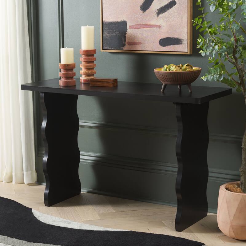 SAFAVIEH Home Preslyn Console Table - 47"W x 17"D x 30"H - Matte Black