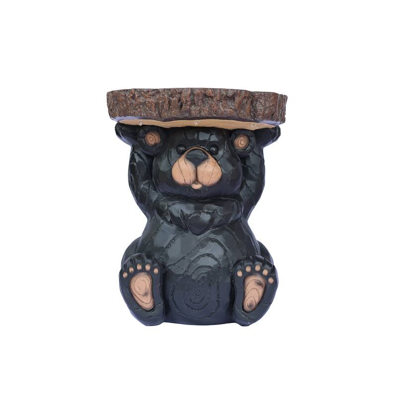 Sitting Bear Solar Powered Outdoor Garden Plant Stand - 13.5"