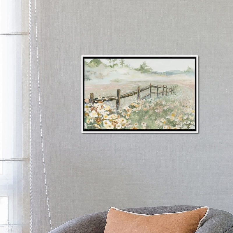 iCanvas "Fence with Flowers" by Patricia Pinto Framed Canvas Print