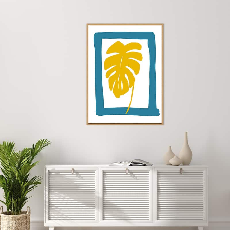 The New Oasis 4 by Bronwyn Baker Framed Canvas Wall Art Print - Sylvie Natural