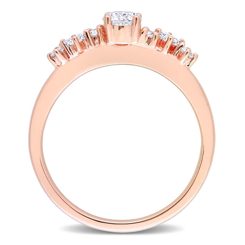 Miadora 14k Rose Gold 1/2ct TDW Diamond Engagement Ring