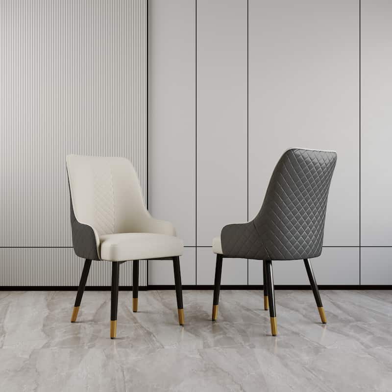 Kuna Mid-Century Faux Leather Dining Chair, Metal Legs, Density Sponge