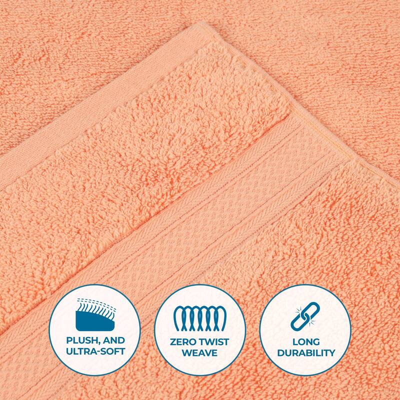 Superior Chevron Zero Twist Solid and Jacquard Cotton Hand Towel Set of 6