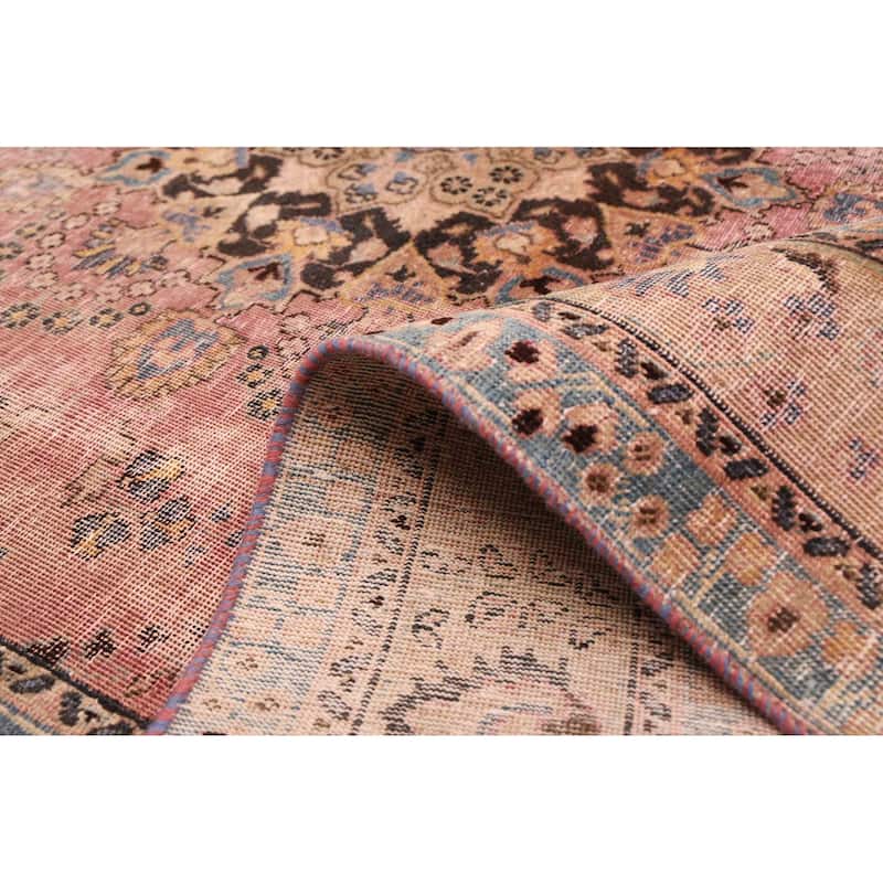 ECARPETGALLERY Hand-knotted Antalya Vintage Dark Violet Wool Rug - 6'2 x 9'3