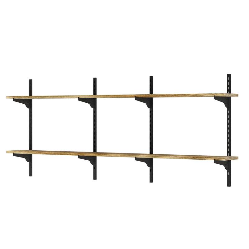 Wallniture Turin 60" Wall Mounted Shelves with Adjustable Brackets, Floating Bookhelves for Office & Living Room, 2,3 or 4 Tier
