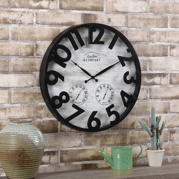Shop Firstime Co Sherwood Shiplap Farmhouse Outdoor Clock American Crafted Oil Rubbed Bronze Plastic 18 X 2 X 18 In On Sale Overstock 31826662