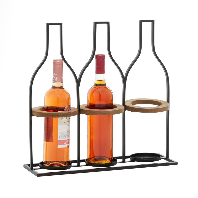 Black Iron Farmhouse Wine Holder 16 x 17 x 5 - 17 x 5 x 16