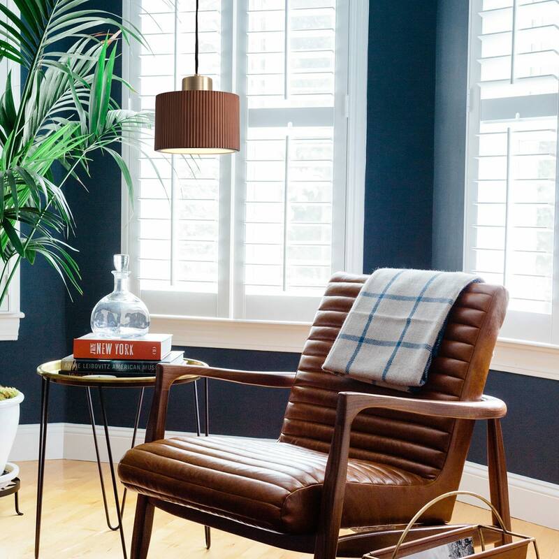 NOVA of California Tambo Pendant Light Dark Walnut Wood Finish - Black
