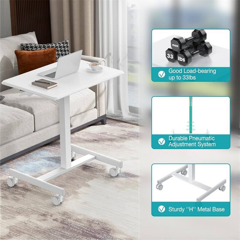Mobile Portable Rolling Laptop Wheels Small Adjustable Desk