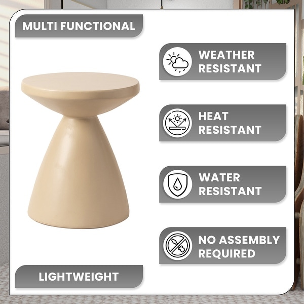 Dune 17-Inch Round Side Table in Fiberstone Accent End Table
