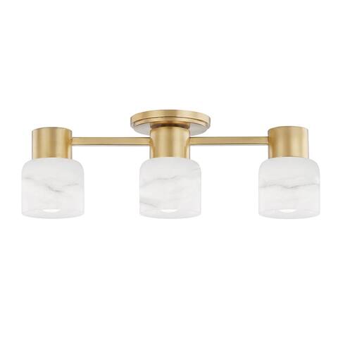 Hudson Valley Centerport 3-Light Bath Bracket with Alabaster Shade