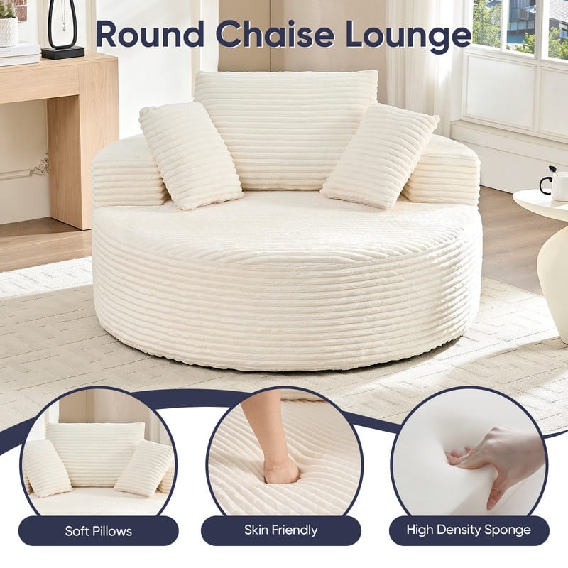 Corduroy Lazy Sofa Bean Bag Chair,Sponge Chaise Lounge Chair Indoor,Modern Sleeper Chair for Living Room Bedroom Office
