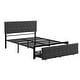 preview thumbnail 28 of 40, Storage Bed Metal Platform Bed with a Big Drawer.