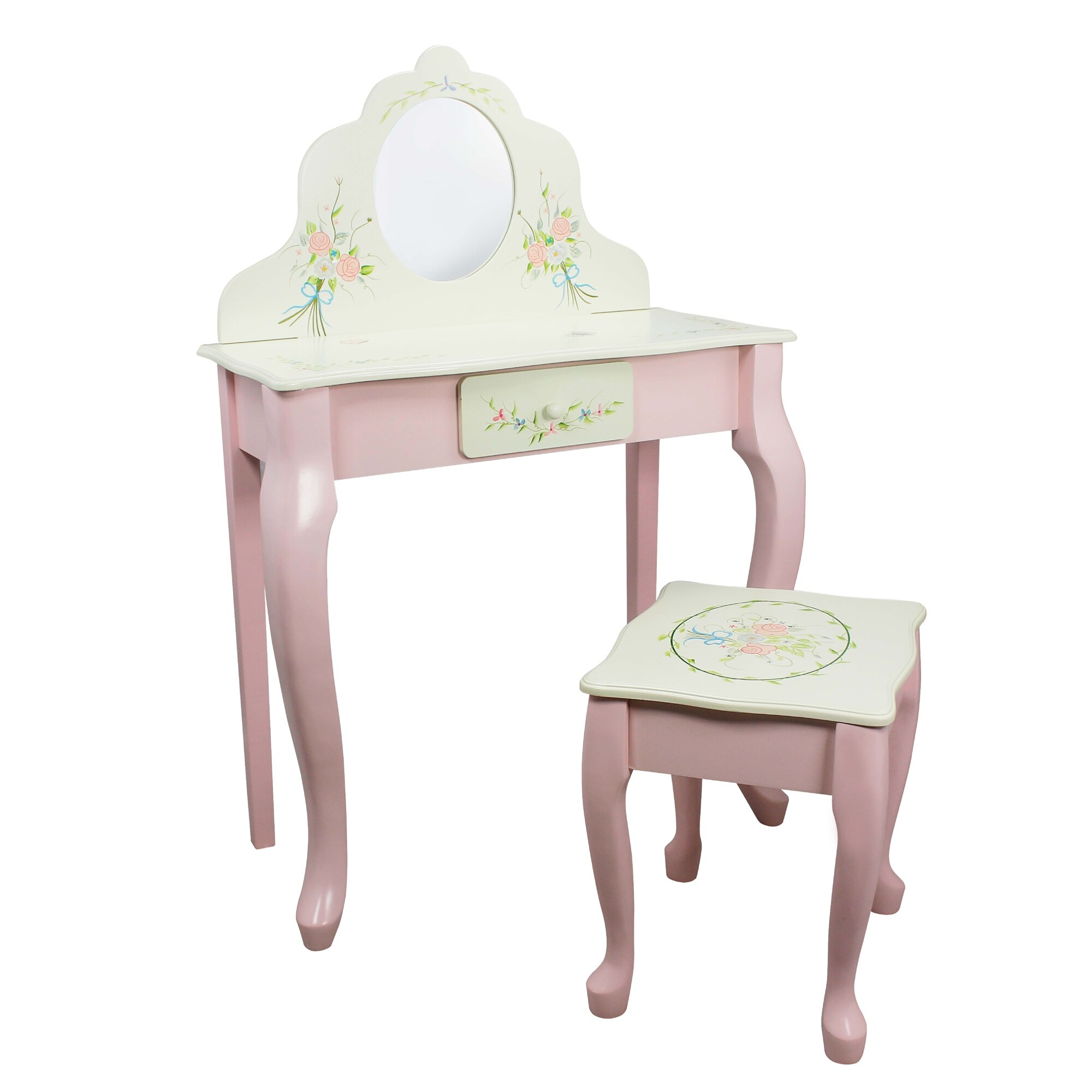 Teamson kids fashion prints online vanity table stool set
