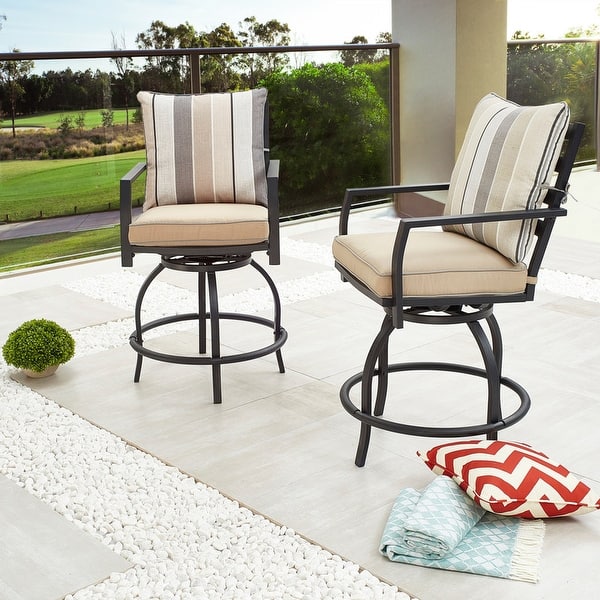 slide 6 of 10, Patio Festival 3 Piece Outdoor Bistro Set - N/A Beige