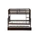 preview thumbnail 9 of 25, Twin Over Full Bunk Kids Bed Frame with Trundle, Detachable & Convertible Bed with Reversible Ladder & Guardrail, Espresso