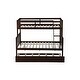 preview thumbnail 9 of 34, Twin over Full Wood Bunk Bed Convertible Beds with Twin Size Pull-Out Trundle