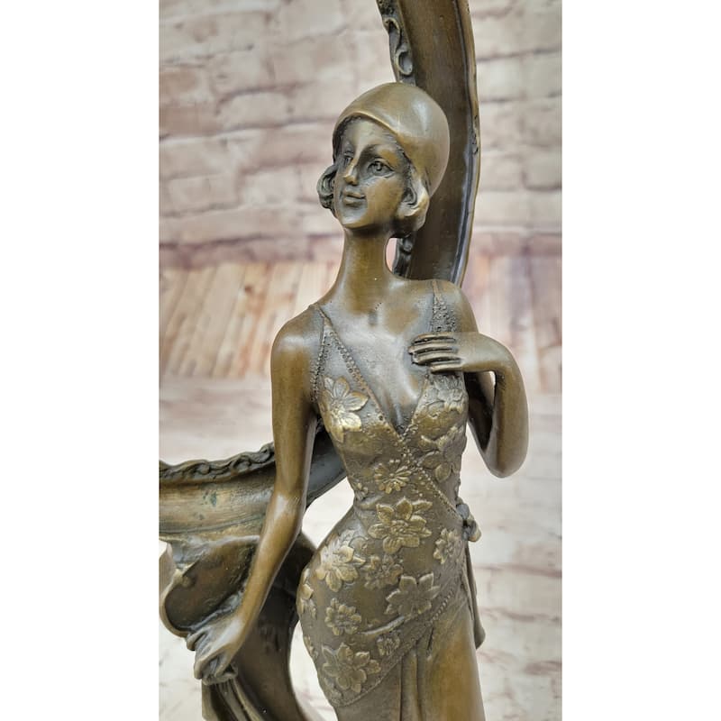 Signed Original Milo 1940 Woman Real Bronze Picture Frame Sculpture