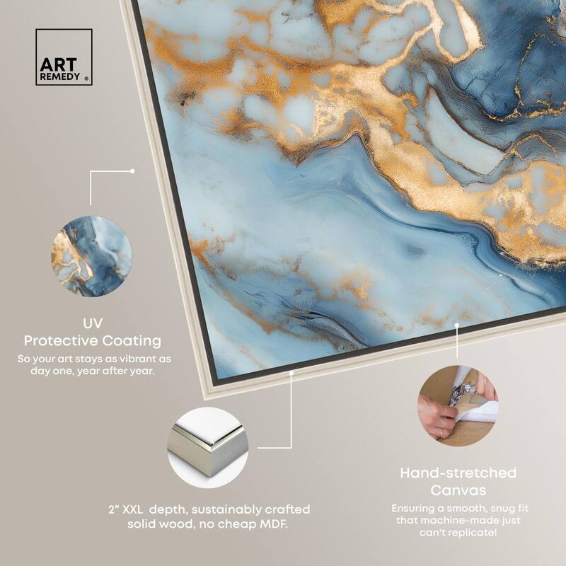 Golden Cloud Marble Canvas by Art Remedy