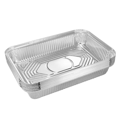 12.4" x 8.5" Aluminum Foil Pans 78oz Disposable Trays Containers 50pcs - Silver