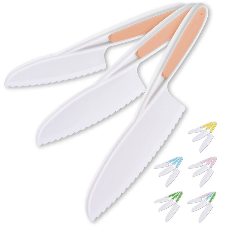 Zulay Kitchen Kids Knife Set for Cooking and Cutting - Peach
