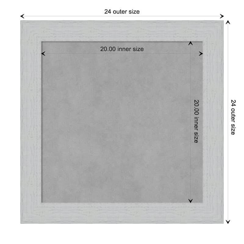 Amanti Art Shiplap White Framed Magnetic Board - Board Size 20x20