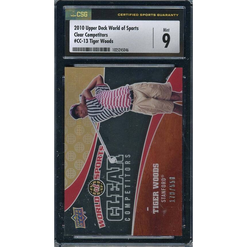 Tiger Woods 2010 Upper Deck Clear Competitors Card #CC-13 Graded CSG 9 170/550 - 8'6" x 11'6"