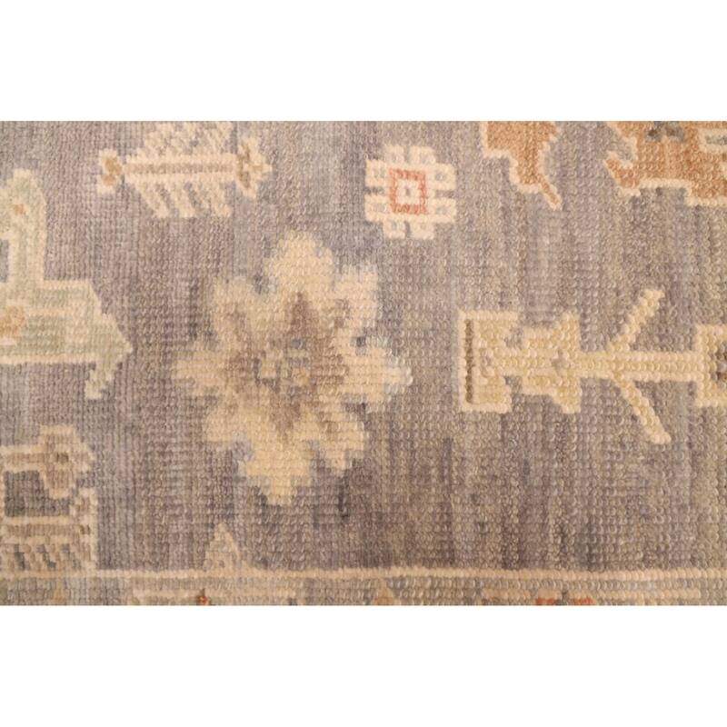 ECARPETGALLERY Hand-knotted Kavya Oushak Dark Grey Wool Rug - 8'10 x 11'8