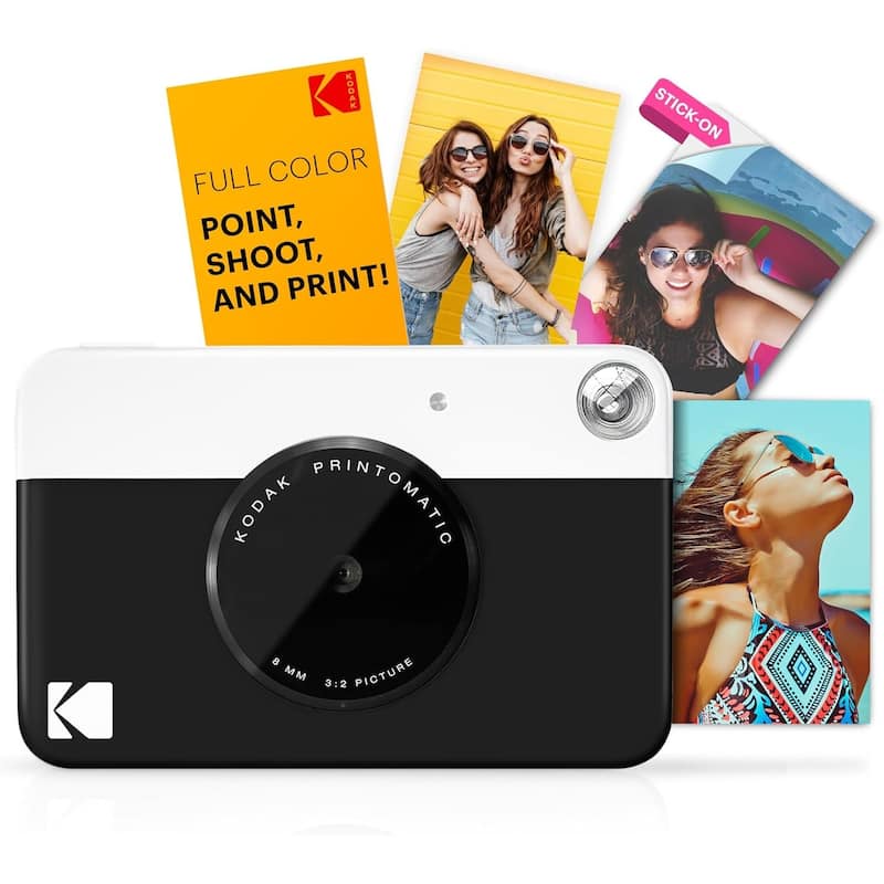 Kodak Printomatic Instant Print Camera Bundle with Blue Soft Case & 20-Pack Zink Photo Paper - N/A