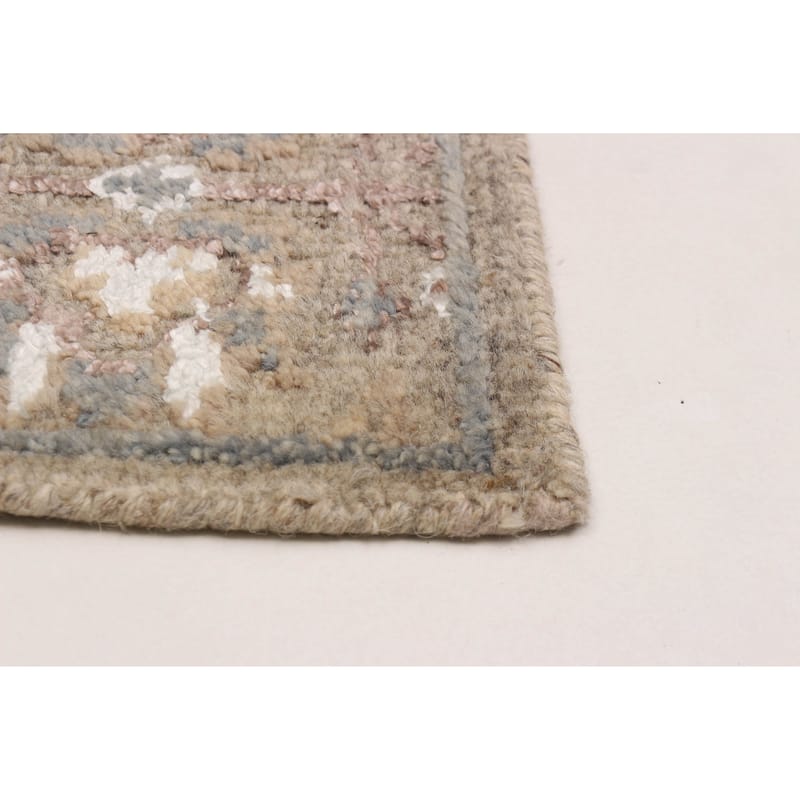 ECARPETGALLERY Hand-knotted Jules Serapi Khaki, Tan Silk, Wool Rug - 5'2 x 7'7