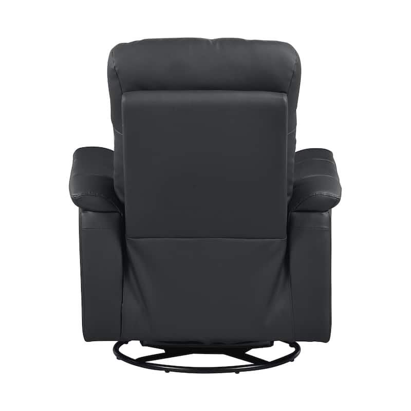 Fremont & Park Monte 35.5" Leather Swivel Glider Manual Recliner - 360-Degree Swivel