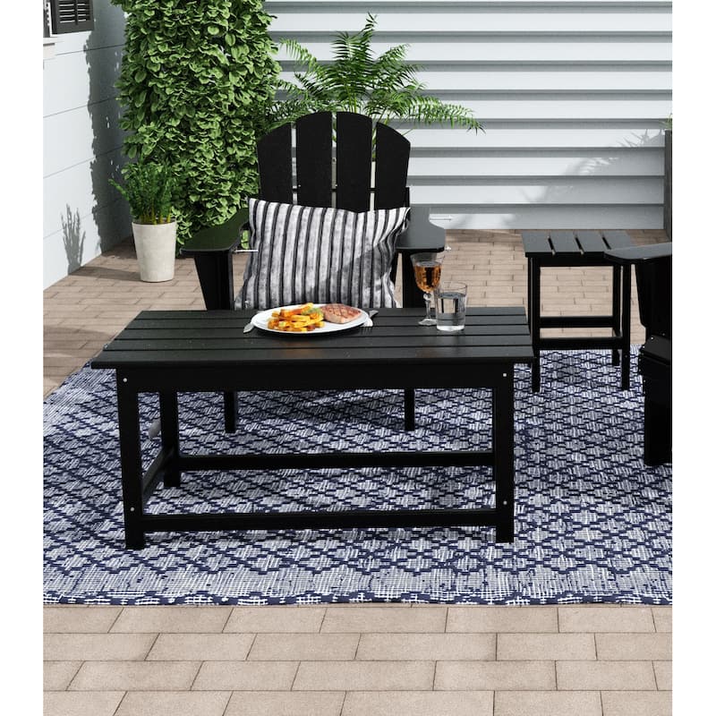 POLYTRENDS Laguna 36-inch Poly Eco-Friendly All Weather Coffee Table - Black